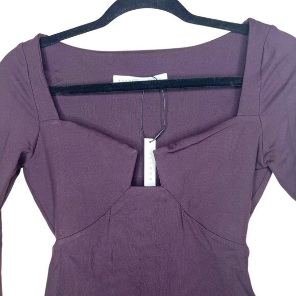 NEW Susana Monaco Angle Wire Long Sleeve Top Cabernet Purple S - Picture 4 of 8